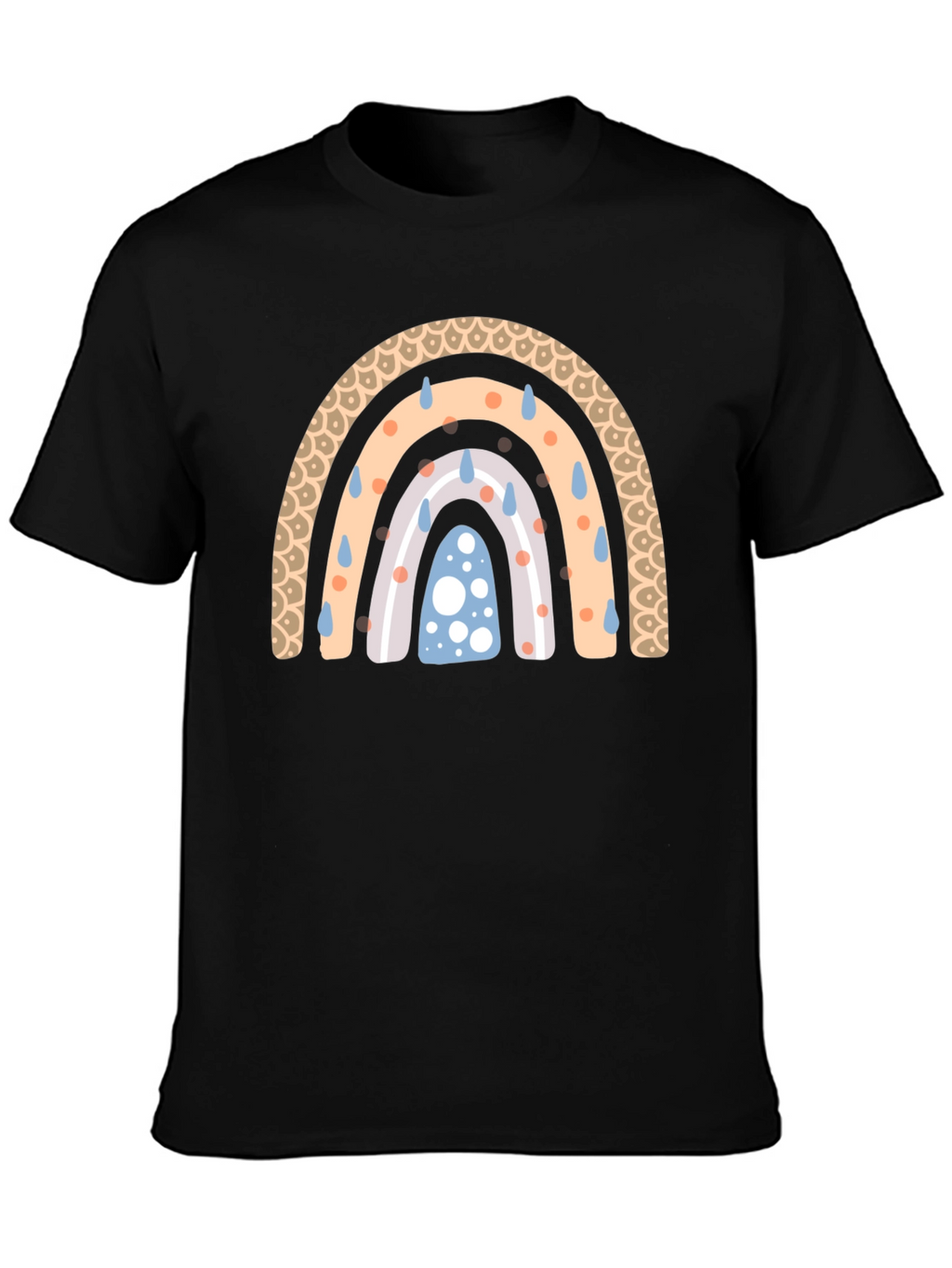 Rainbow Rain Black T-Shirt
