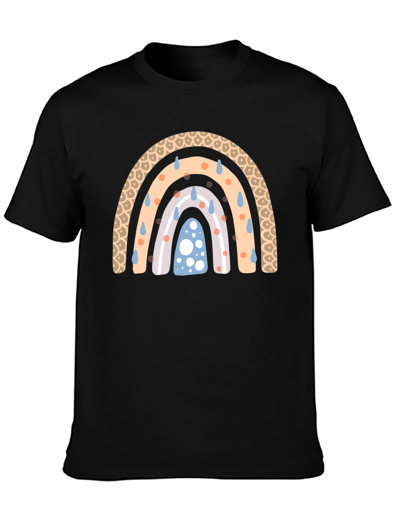 Rainbow Rain Black T-Shirt