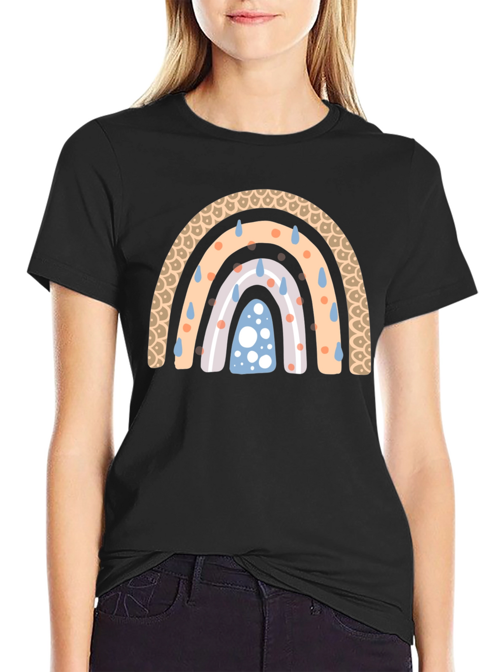 Rainbow Rain Black T-Shirt