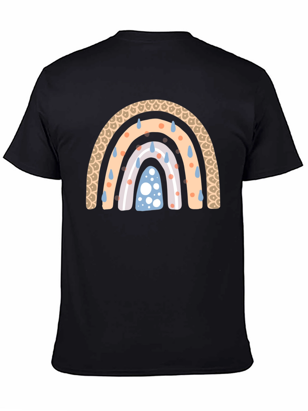 Rainbow Rain Black T-Shirt