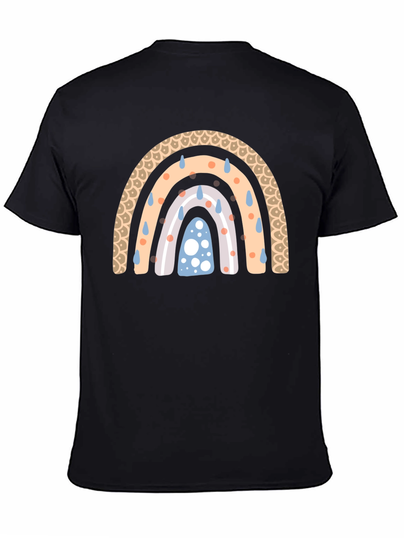 Rainbow Rain Black T-Shirt