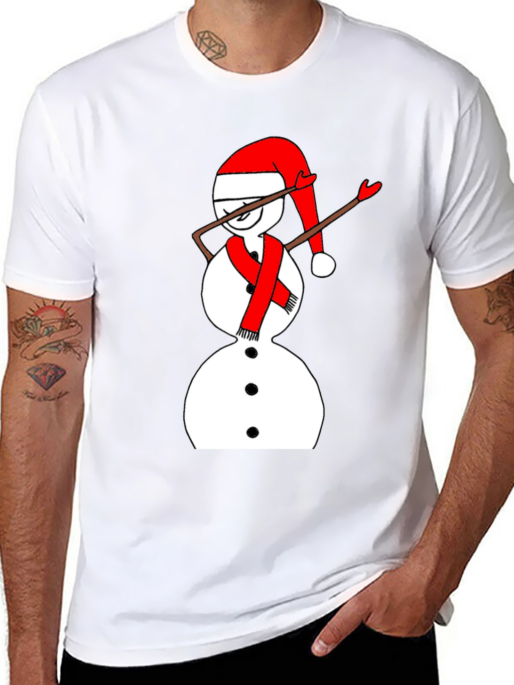 Dabbing Snowman Christmas T-Shirt