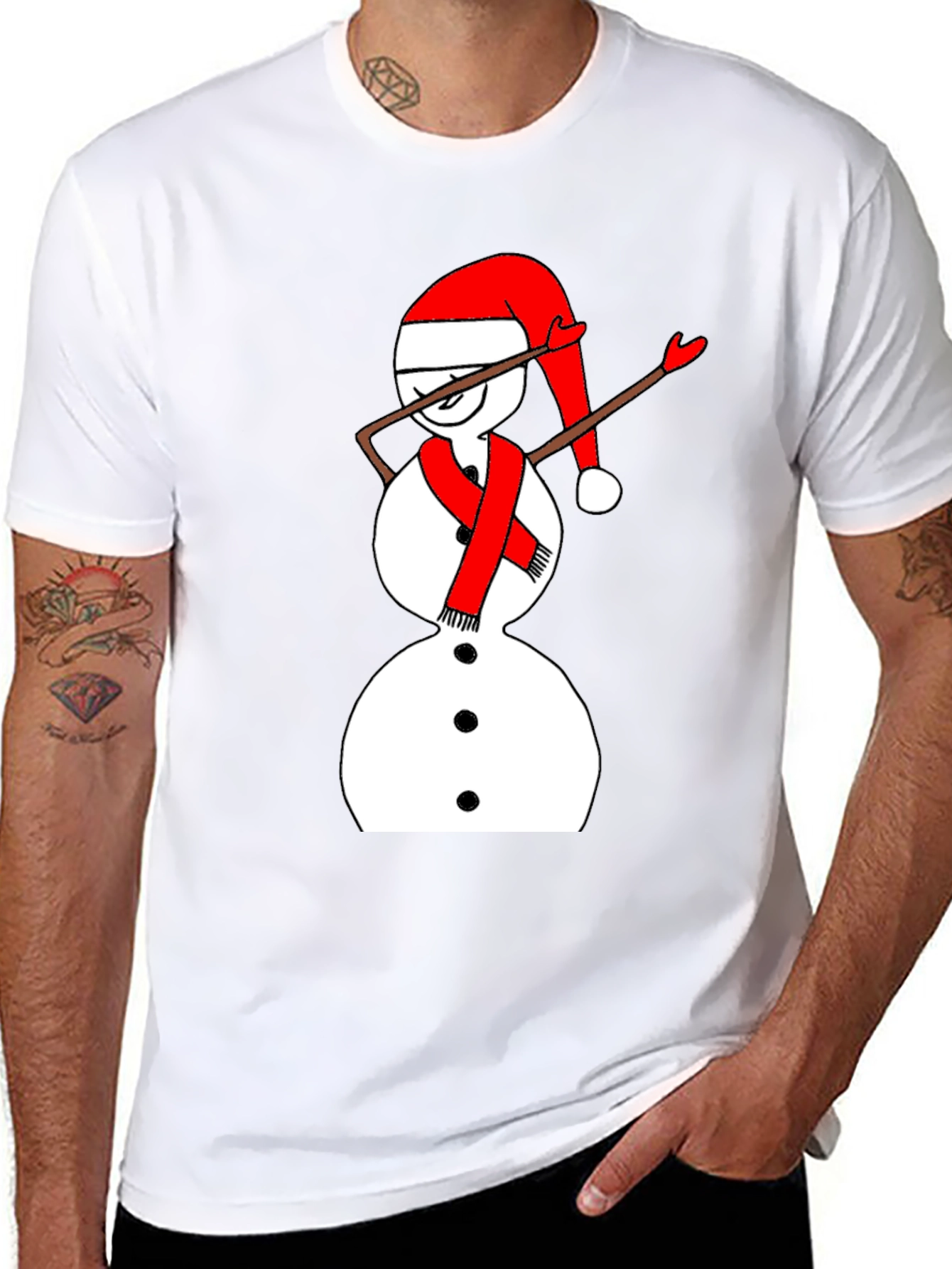 Dabbing Snowman Christmas T-Shirt