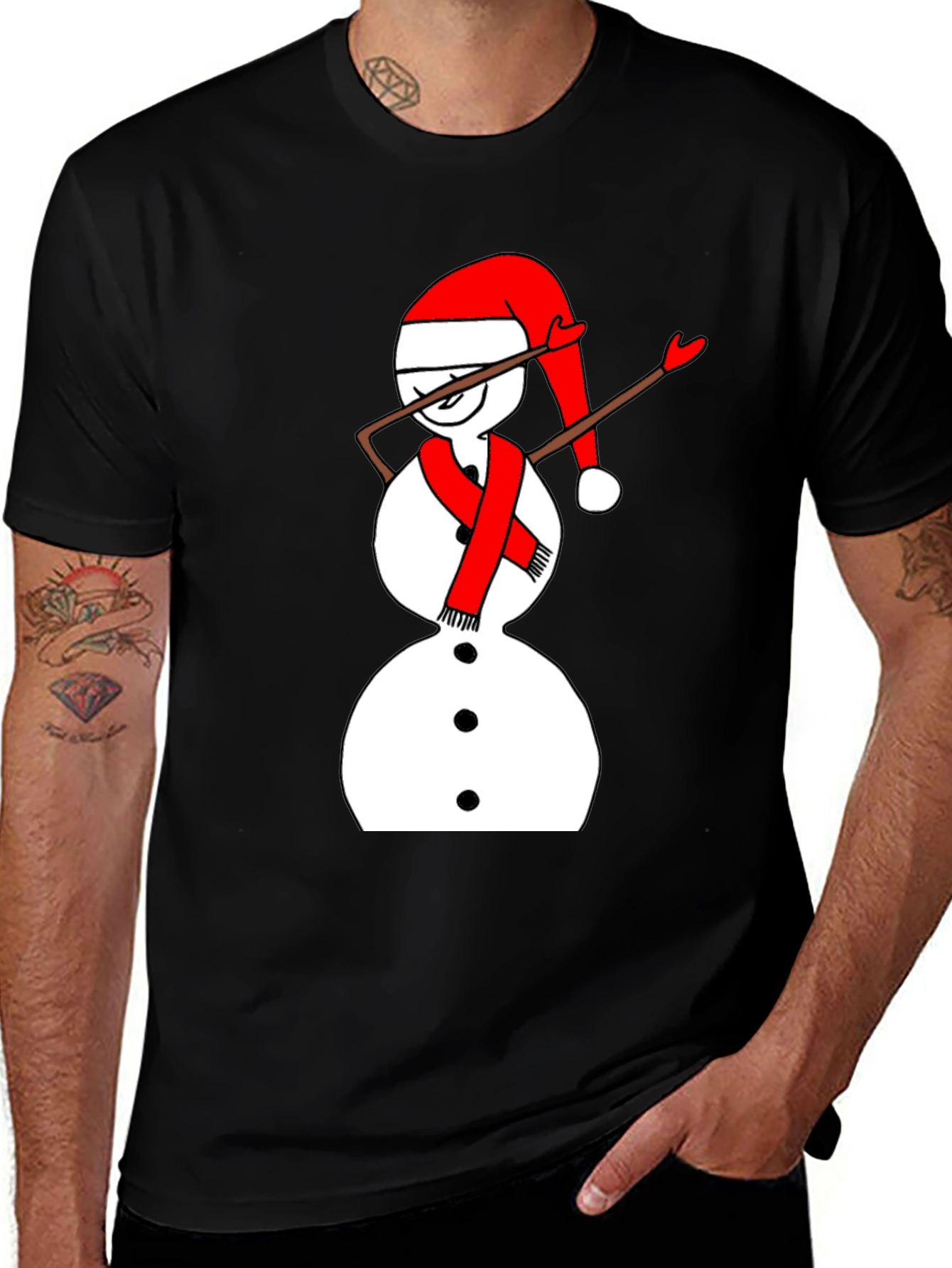 Dabbing Snowman Christmas T-Shirt