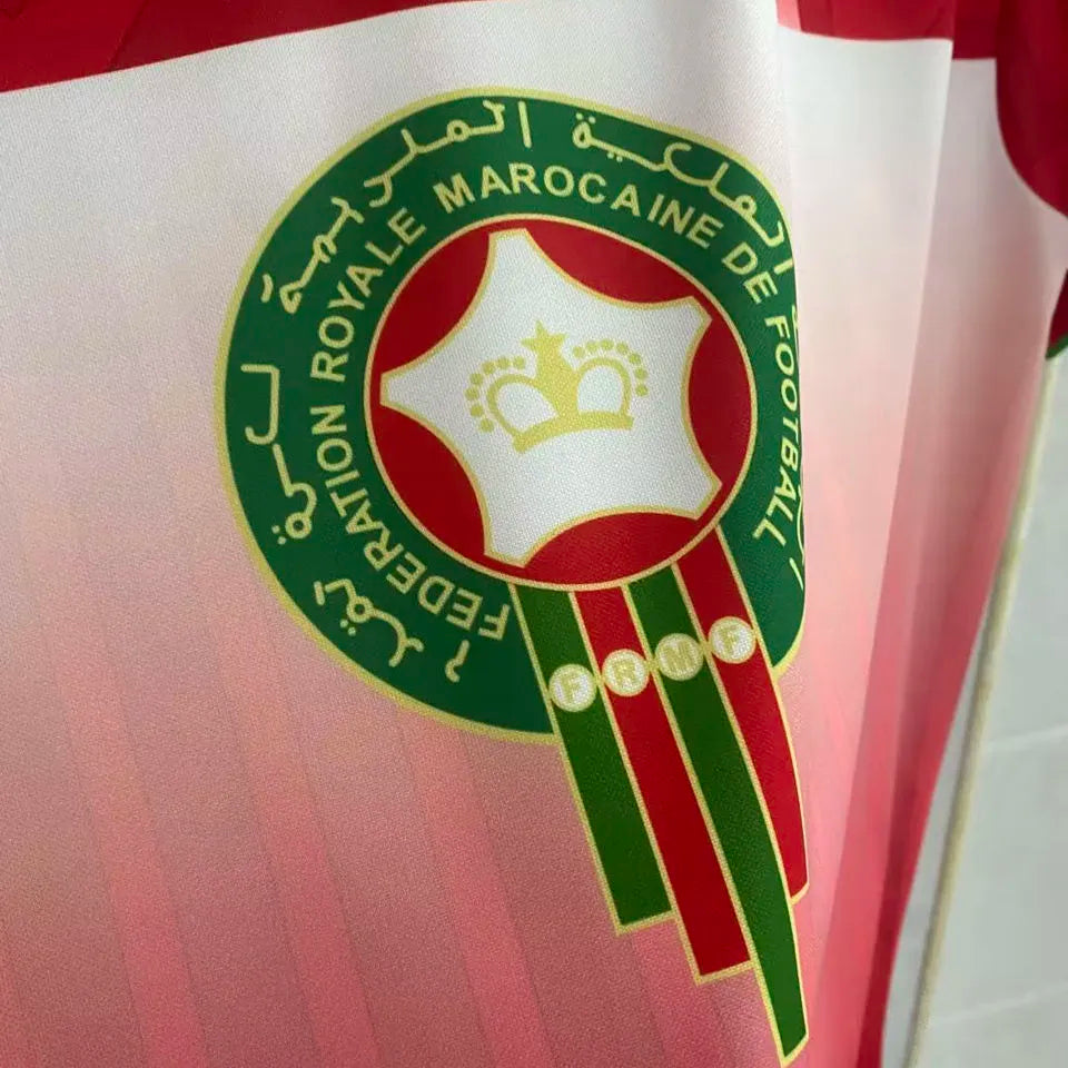 1994/95 Morocco Red Retro Soccer Jersey Detail 2