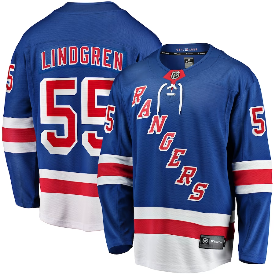 Men's New York Rangers Ryan Lindgren #55 Blue Player Jerseys