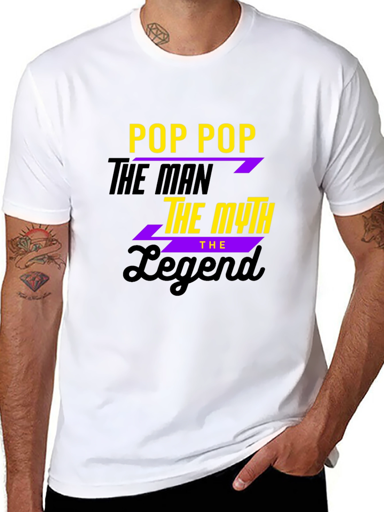 Pop Pop The Man The Myth The Legend Black T-Shirt