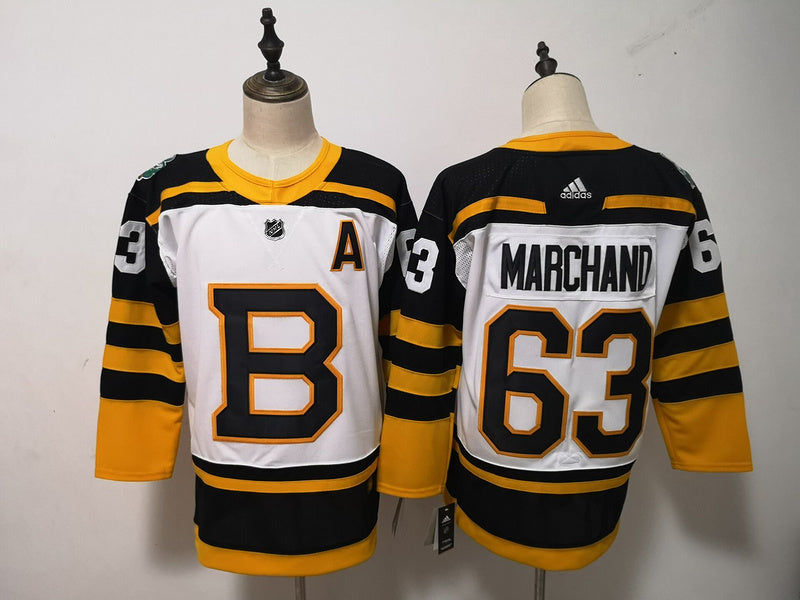 Men's Boston Bruins Brad Marchand #63 White Game Jerseys
