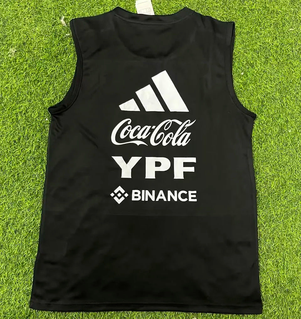2023 Argentina Black 3 Stars Vest Jersey 3星 背后有广告 Back