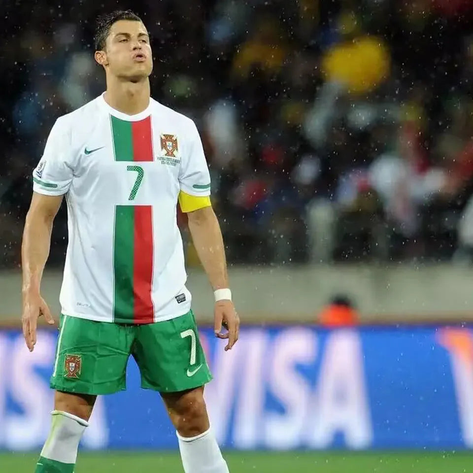2010 Portugal Away White Retro Soccer Jersey Detail 1