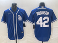 Men's Los Angeles Dodgers Jackie Robinson #42 Blue Limited Player Jerseys