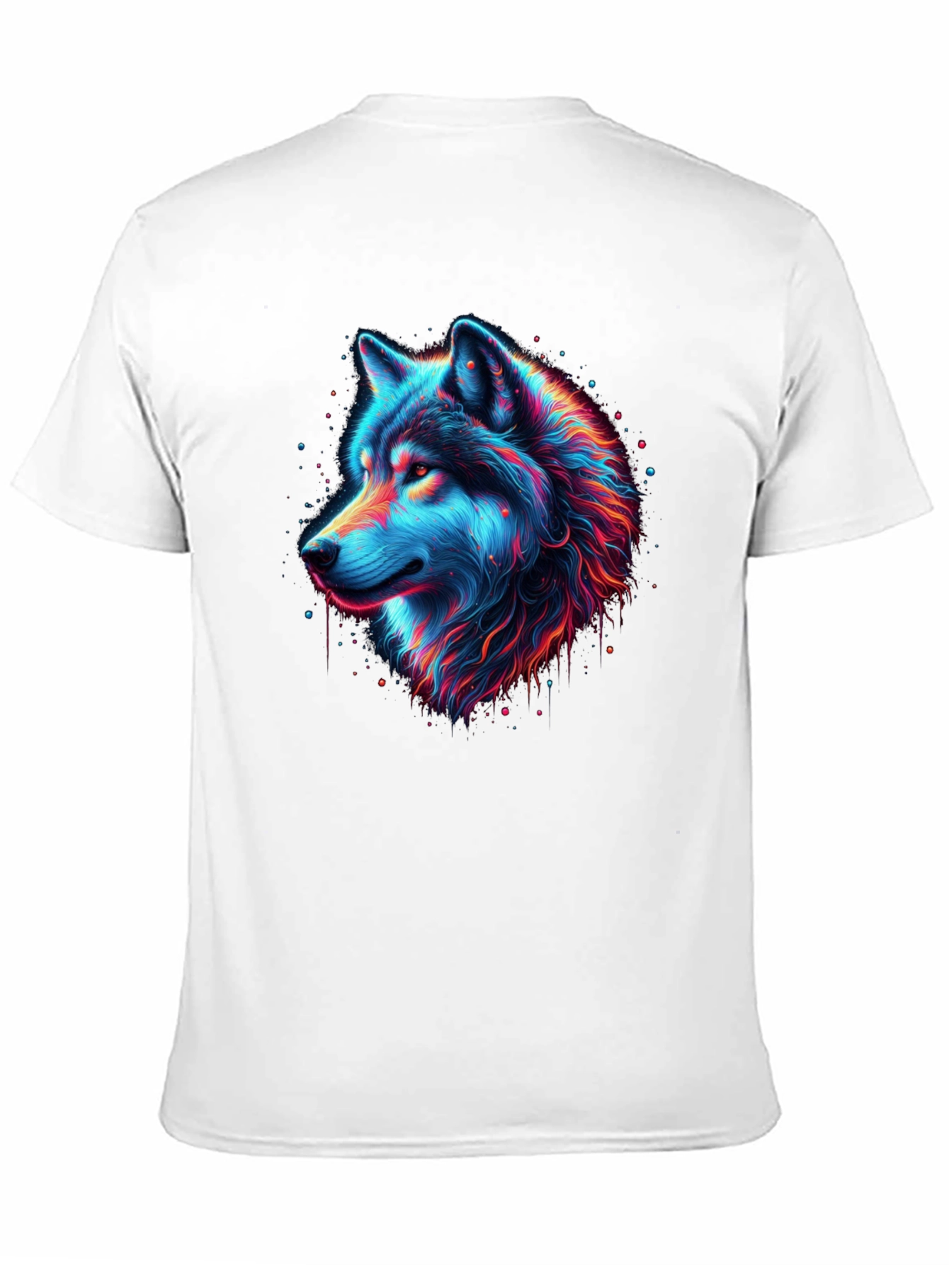 Neon Wolf Graphic T-Shirt - Mens Black Tee