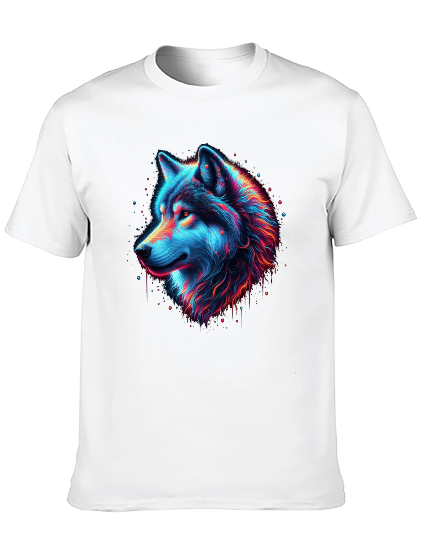 Neon Wolf Graphic T-Shirt - Mens Black Tee