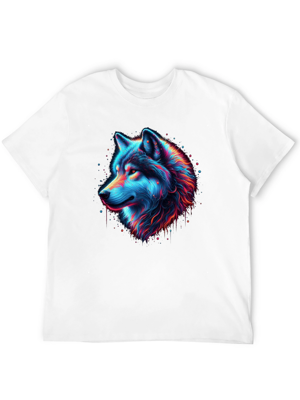 Neon Wolf Graphic T-Shirt - Mens Black Tee