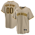 Men's San Diego Padres Tan Road Custom Replica Jerseys