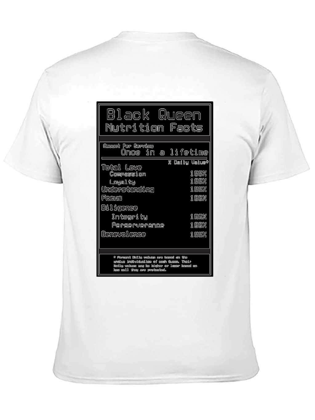 Black Queen Nutrition Facts T-Shirt