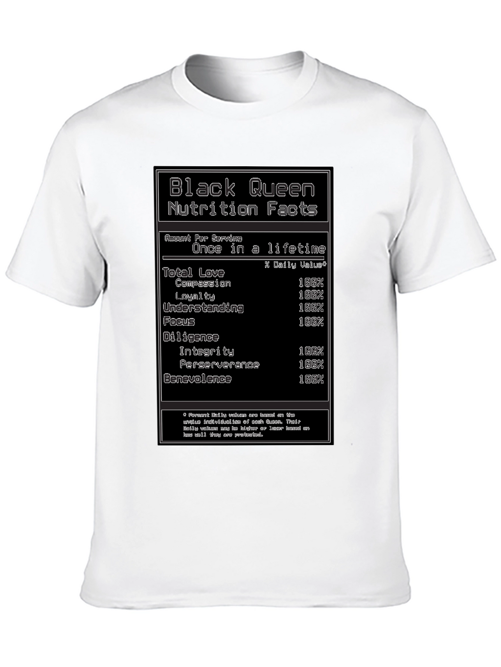 Black Queen Nutrition Facts T-Shirt