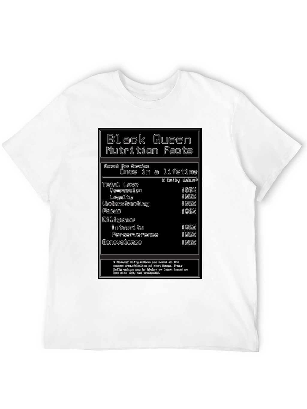 Black Queen Nutrition Facts T-Shirt