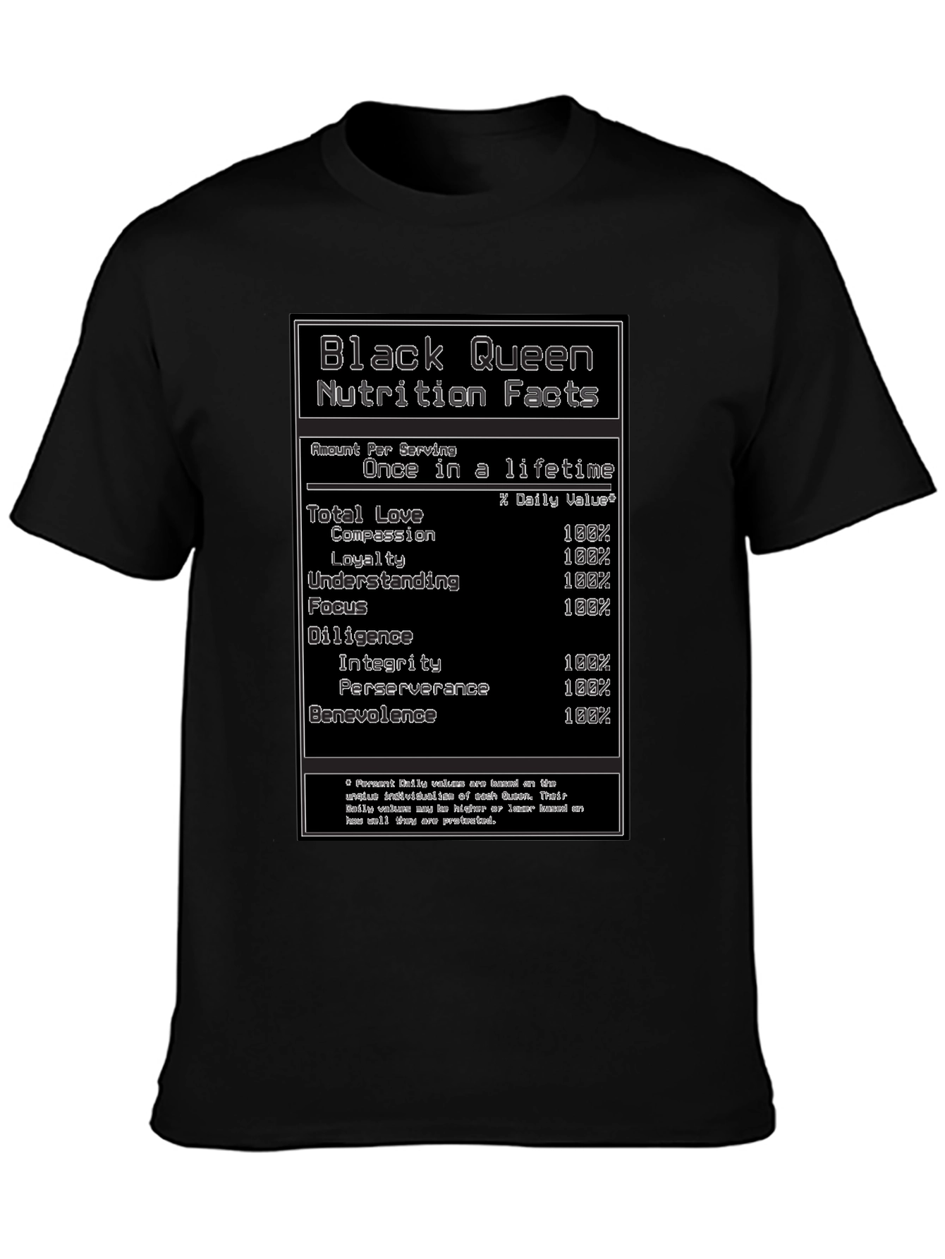 Black Queen Nutrition Facts T-Shirt