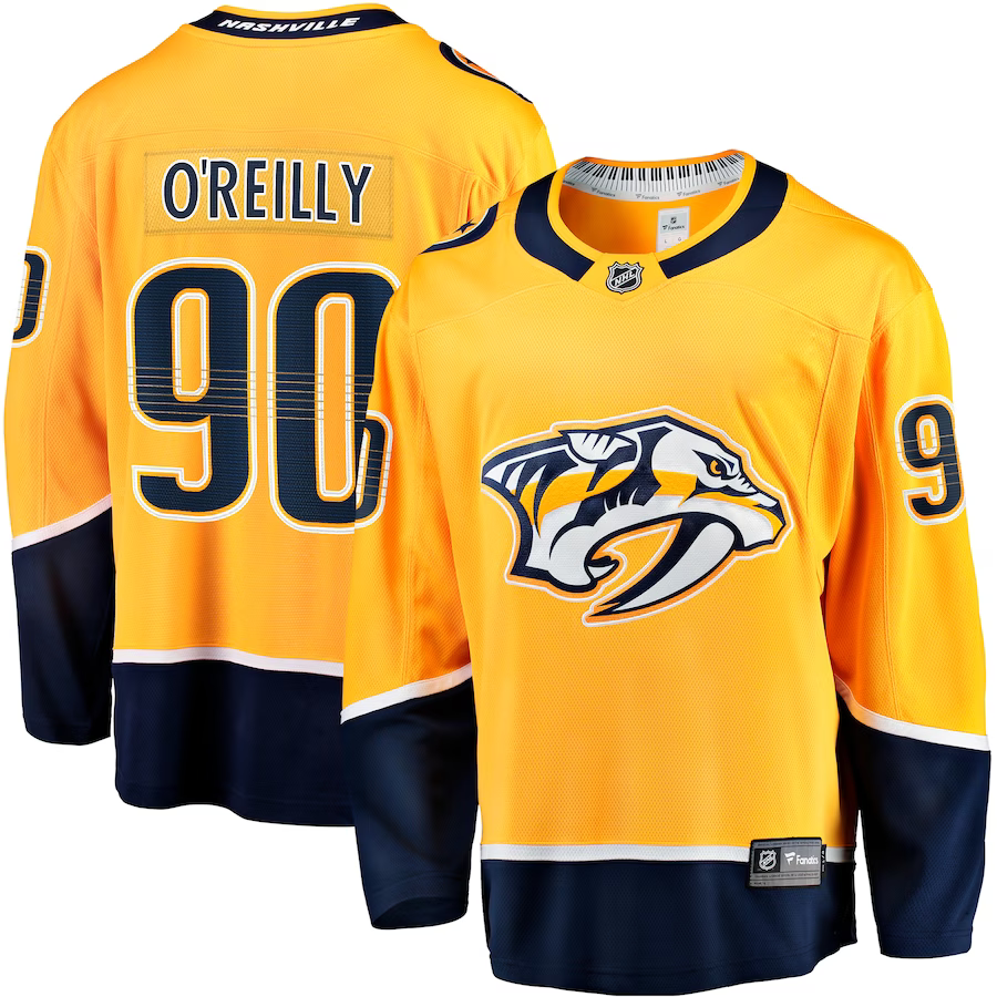 Men's Nashville Predators Ryan O'Reilly #90 Gold Home Premier Breakaway Player Jerseys