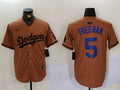 Men's Los Angeles Dodgers Freddie Freeman #5 Brown Game Player Jerseys