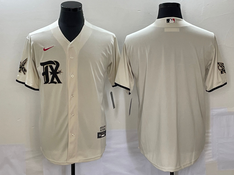Men's Texas Rangers Cream 2023 City Connect Replica Blank Jerseys