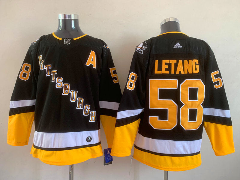 Men's Pittsburgh Penguins Kris Letang #58 Black Player Game Jerseys