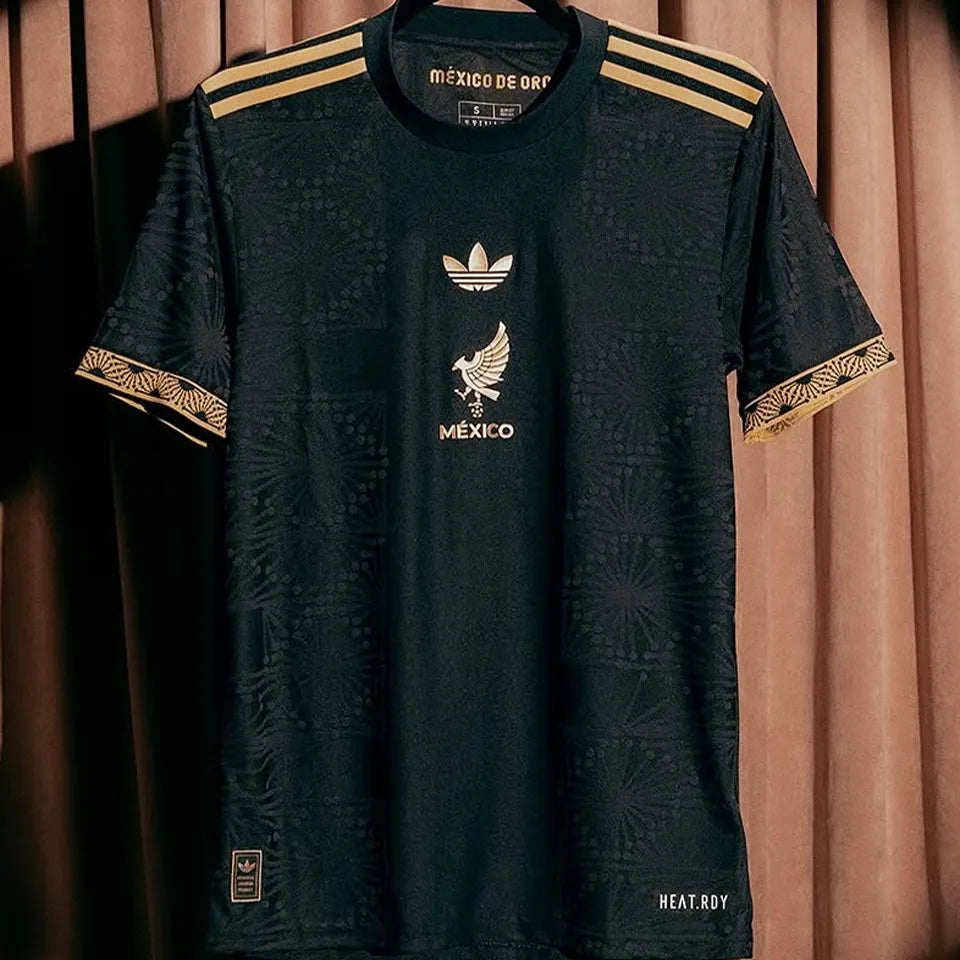 2025 Mexico Black Special Edition México de Oro Player Version Soccer Jersey Detail 3