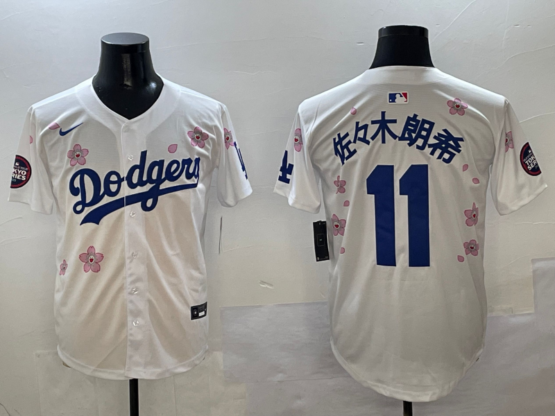 Men's Los Angeles Dodgers Roki Sasaki #11 White Game Jerseys