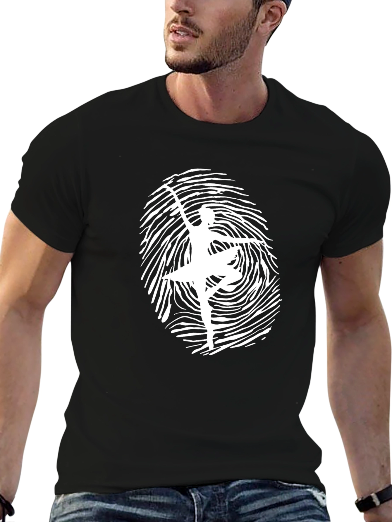 Ballerina Fingerprint Graphic Tee - Unique Design