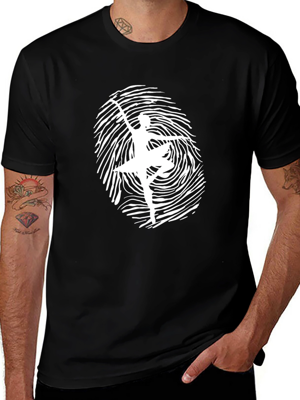 Ballerina Fingerprint Graphic Tee - Unique Design