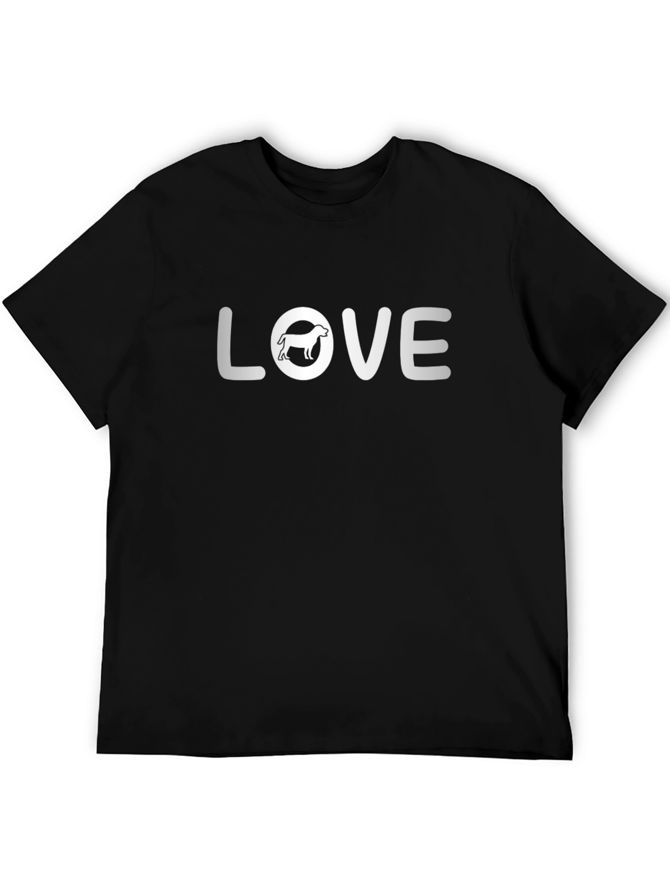 Dog Lover Black T-Shirt with LOVE Dog Graphic