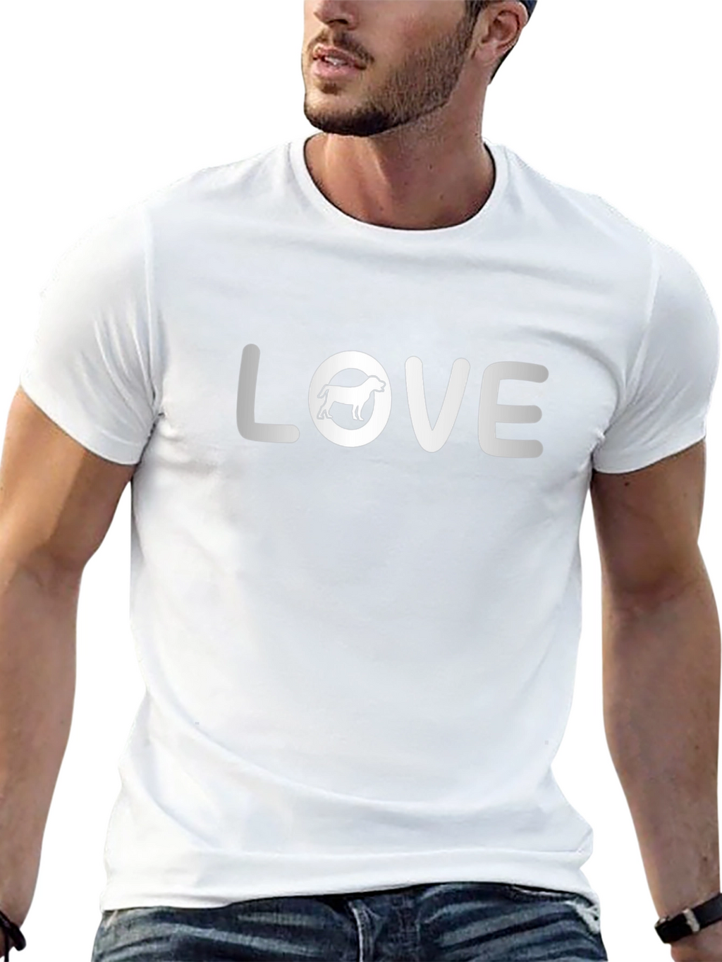 Dog Lover Black T-Shirt with LOVE Dog Graphic