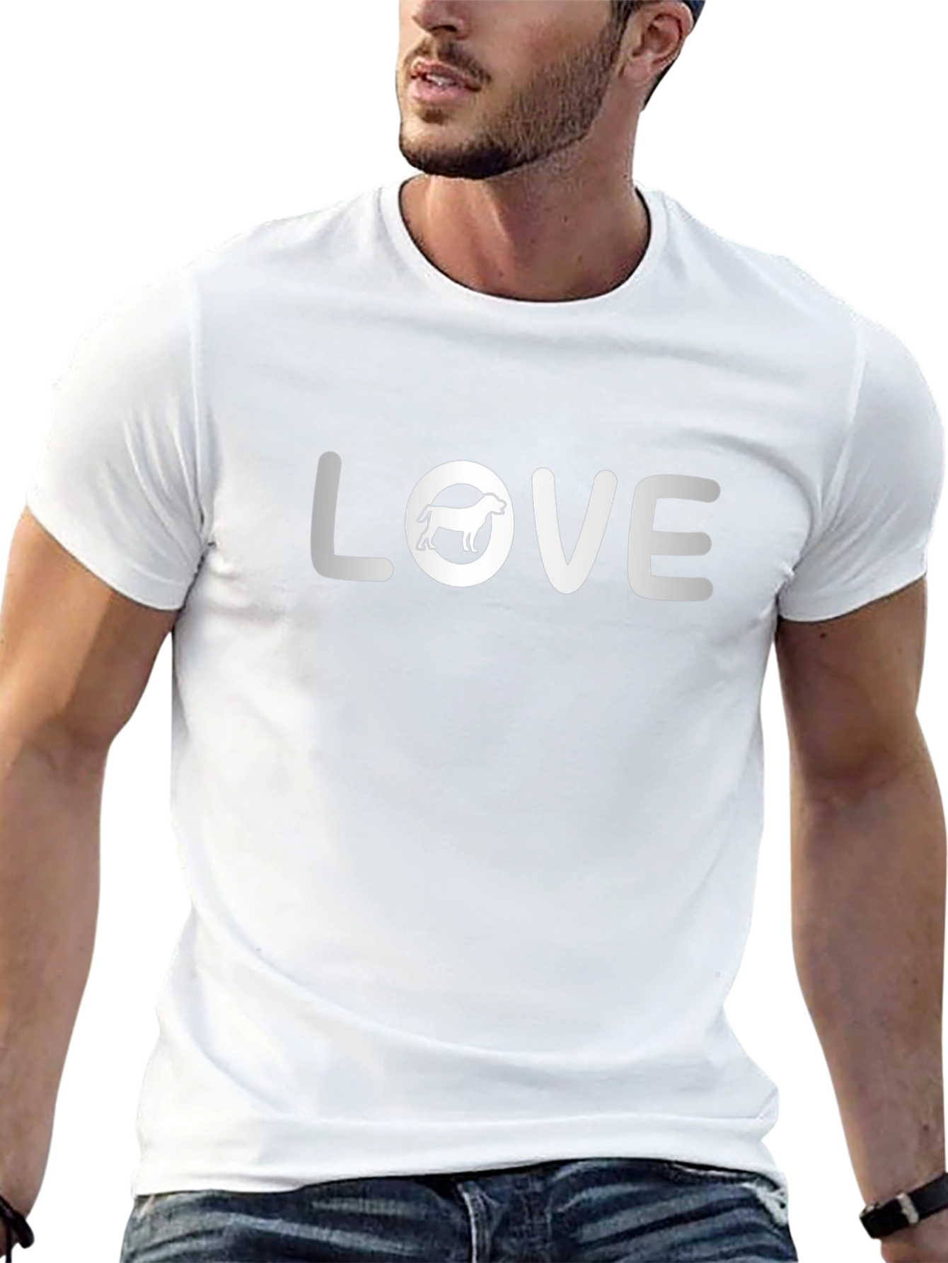 Dog Lover Black T-Shirt with LOVE Dog Graphic
