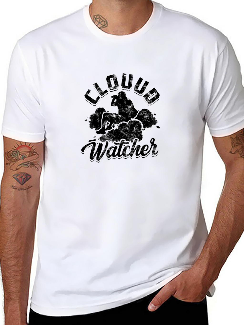 Cloud Watcher Graphic Black T-Shirt