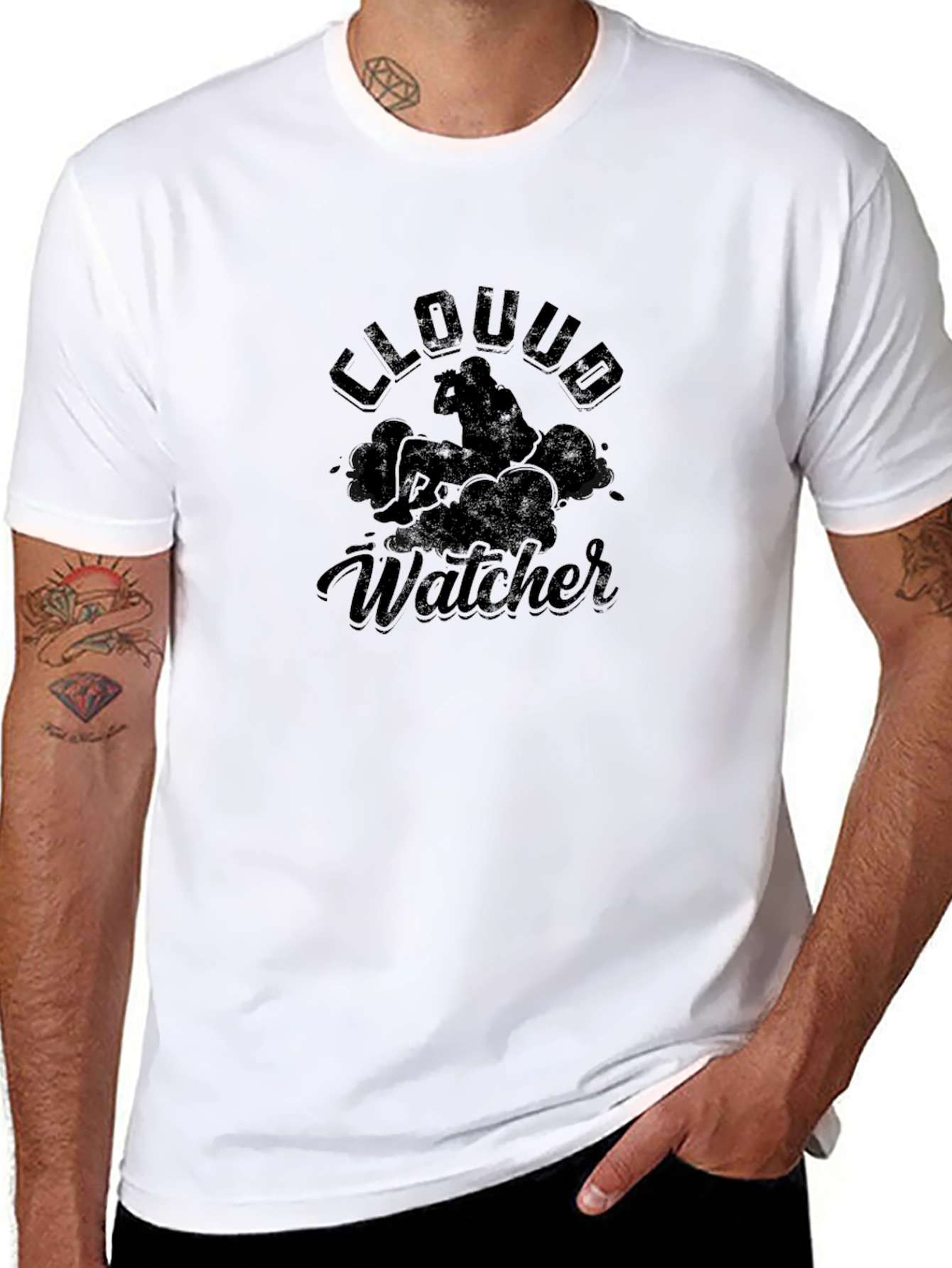 Cloud Watcher Graphic Black T-Shirt