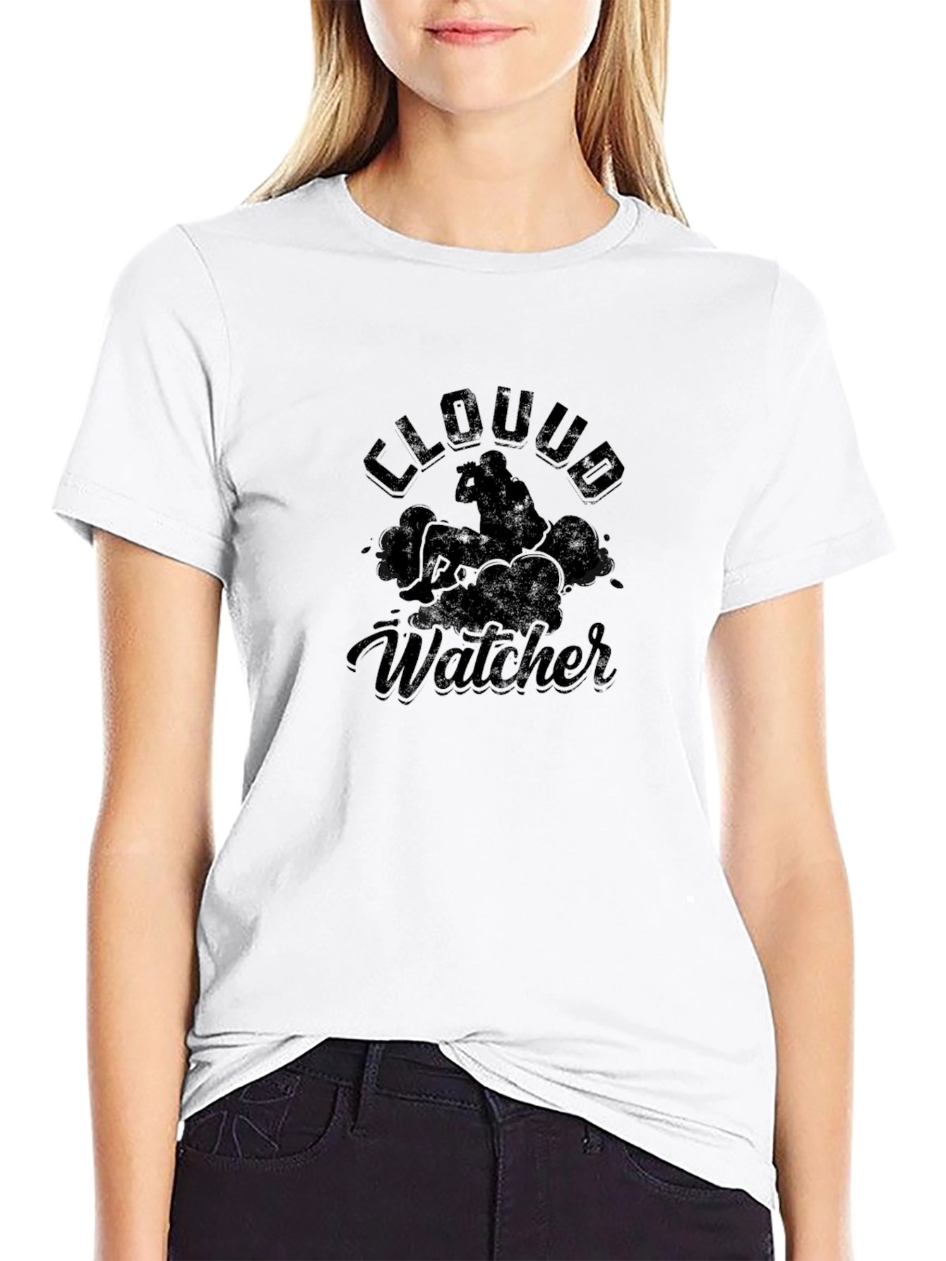 Cloud Watcher Graphic Black T-Shirt