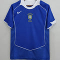2004/06 Brazil Away Blue Retro Soccer Jersey Front