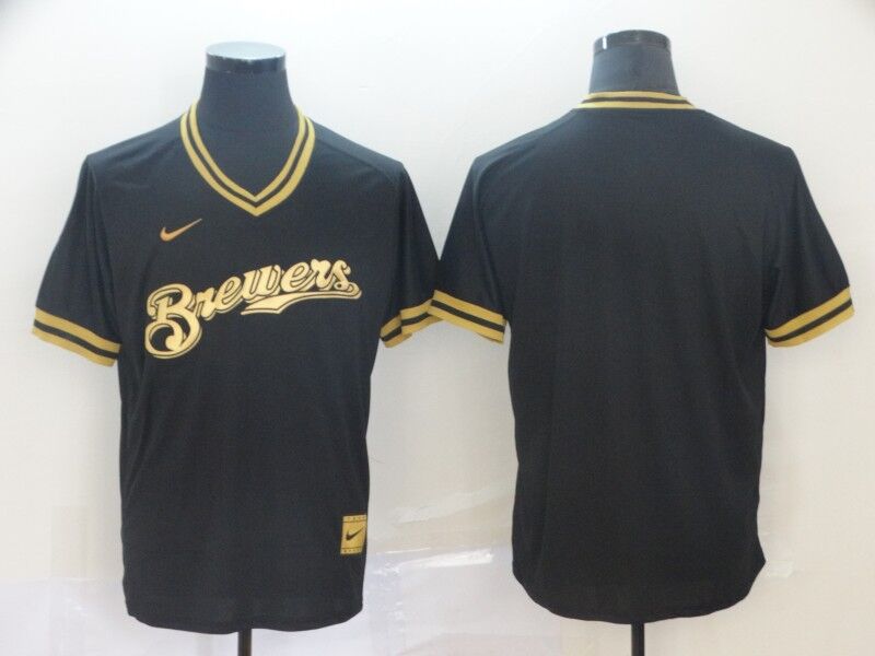 Men's Milwaukee Brewers Black Replica Blank Jerseys