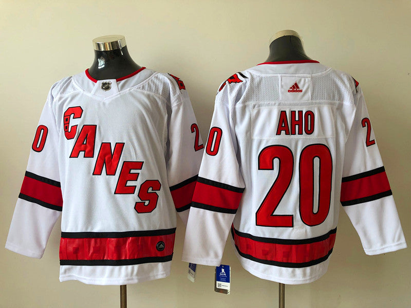 Men's Carolina Hurricanes Sebastian Aho #20 White Home Breakaway Player Jerseys