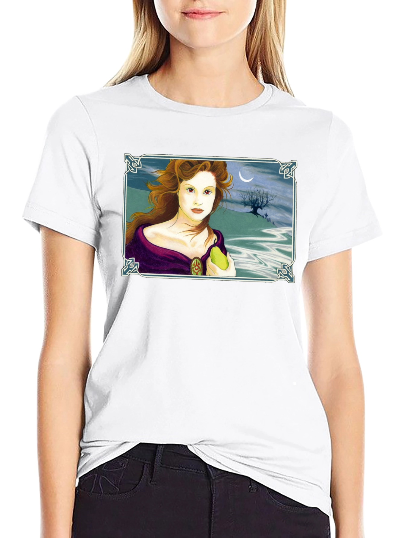 Woman with Pear Graphic T-Shirt