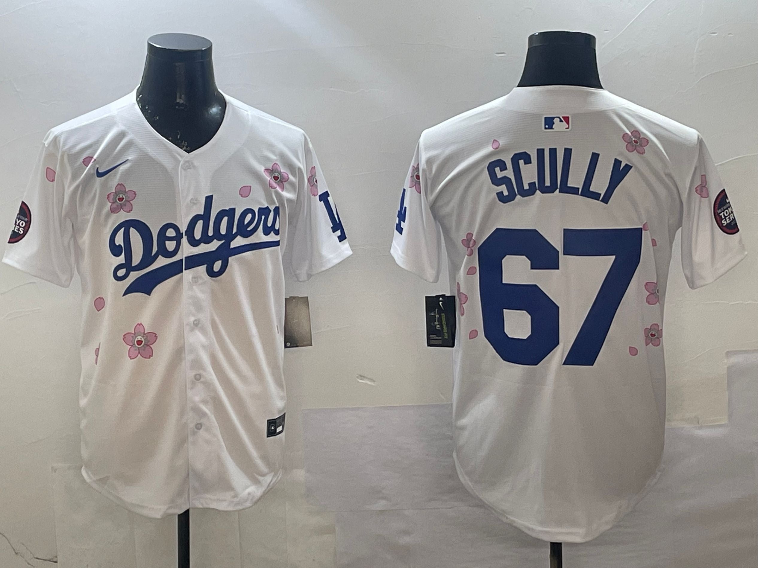Men's Los Angeles Dodgers Vince Scully #67 White Player Jerseys