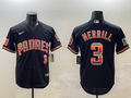 Men's San Diego Padres Jackson Merrill #3 Black Game Player Jerseys