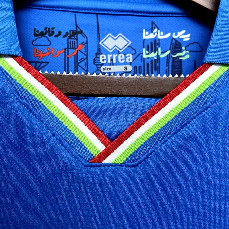 2022 Kuwait Home Blue Fans Soccer Jersey Detail 4