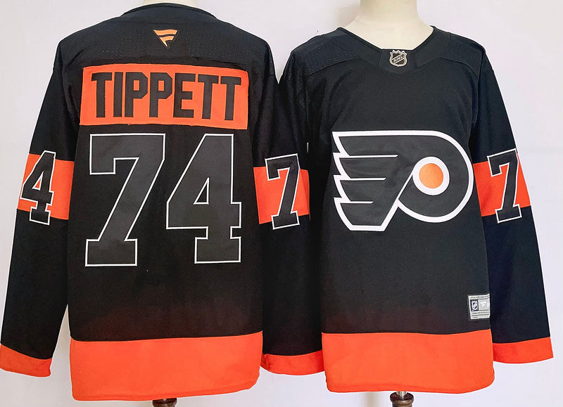Men's Philadelphia Flyers Owen Tippett #74 Black Player Jerseys
