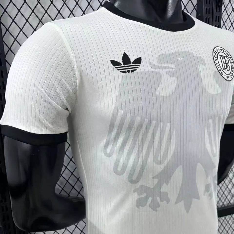2025 Germany 125Th Special Edition White Player Version Jersey 胸前有暗纹 Detail 4