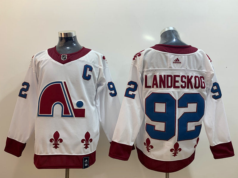 Men's Colorado Avalanche Gabriel Landeskog #92 White Breakaway Player Jerseys