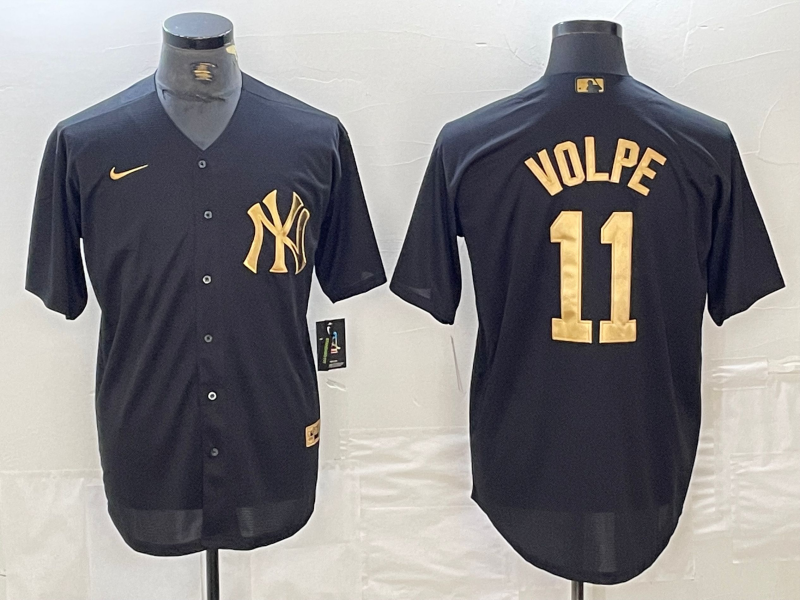 Men's New York Yankees Anthony Volpe #11 Black Limited Player Jerseys