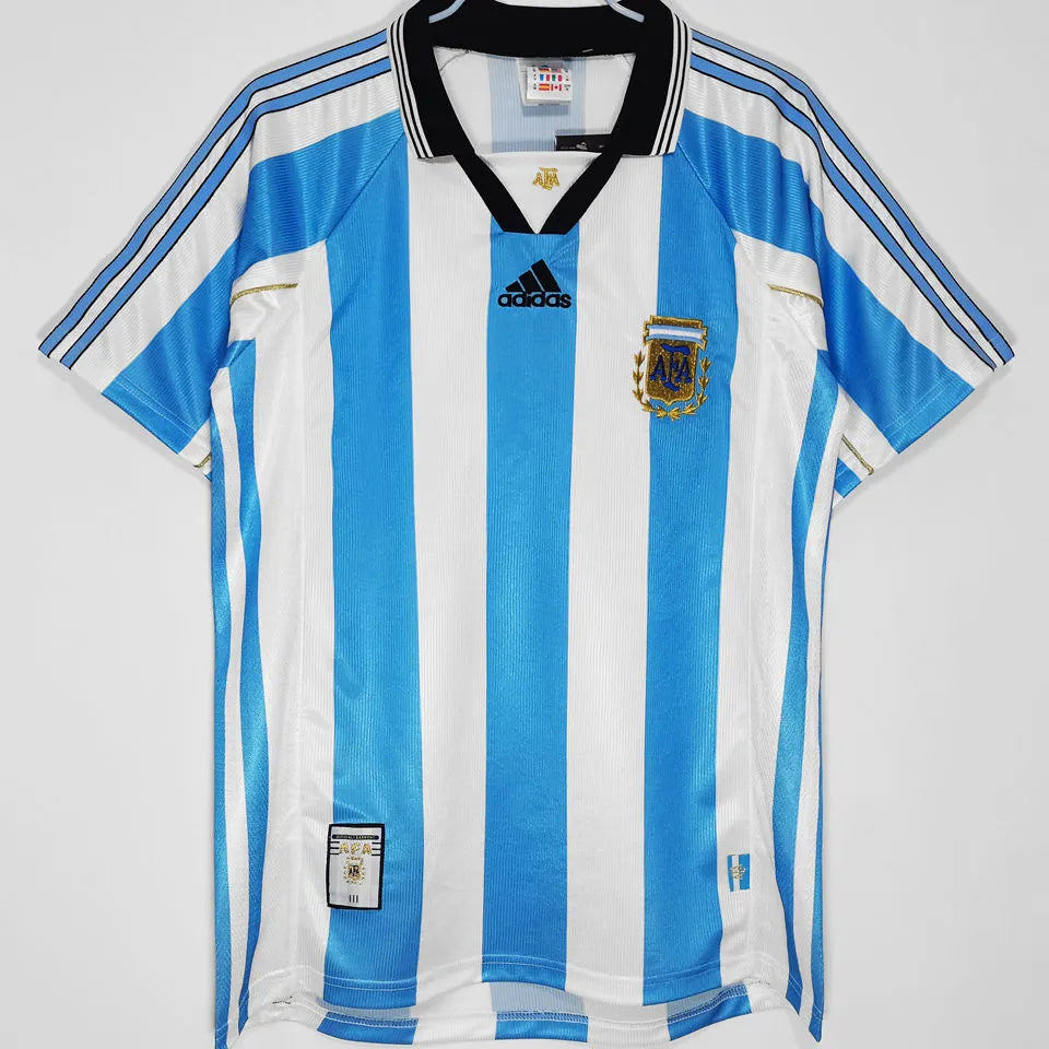 1998/99 Argentina Home Retro Soccer Jersey Front
