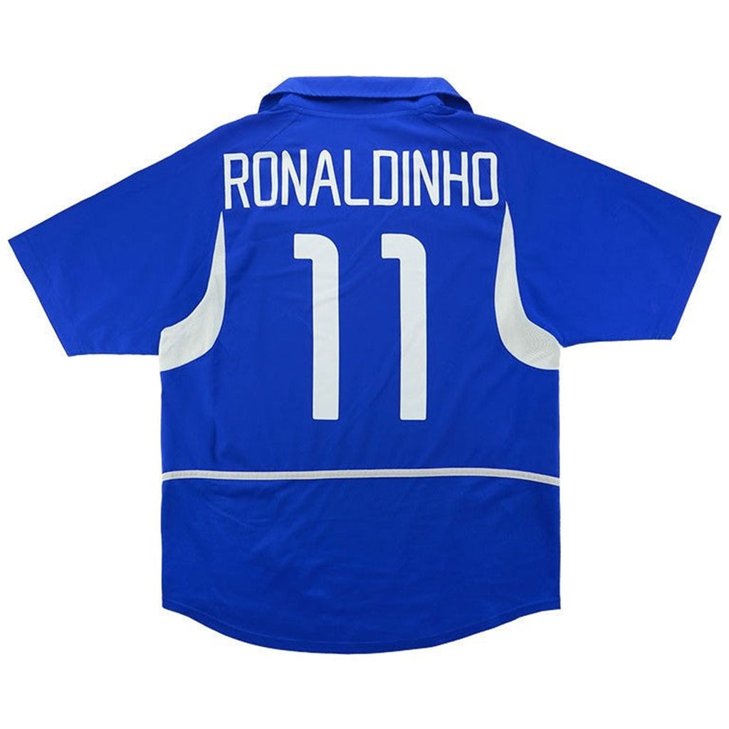 Ronaldinho #11 Retro Brazil Away Jersey World Cup 2002 Front